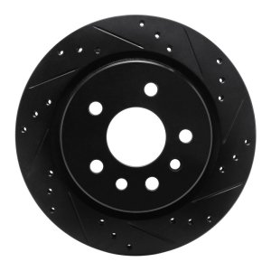 Cadillac Catera Brake Rotor (1) - Rear Right - R1 Concepts - Drilled & Slotted - Black - 2001